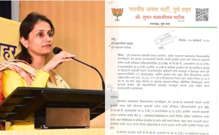 शालेय स्वच्छता साहित्य खरेदीची निविदा वादाच्या भोवऱ्यात; माजी नगरसेविका अर्चना पाटील यांचे आयुक्तांना पत्र