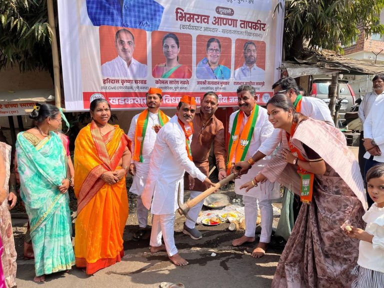 प्रभाग 34 मध्ये आमदार भीमराव तापकीर यांच्या हस्ते विकास कामांचे भूमिपूजन